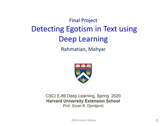 Detecting egotism in text -  Mahyar Rahmatian 2020