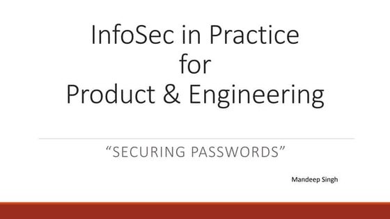 Securing Passwords
