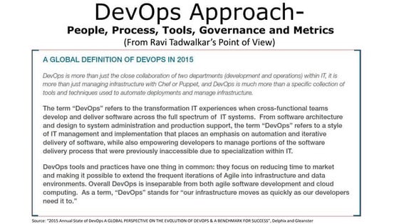 DevOps Approach (Point of View by Ravi Tadwalkar)