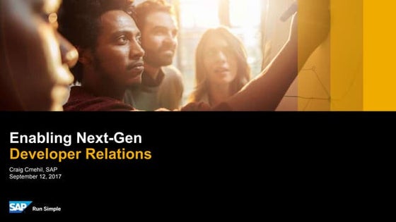 SAP Developer Relations for Nextgen