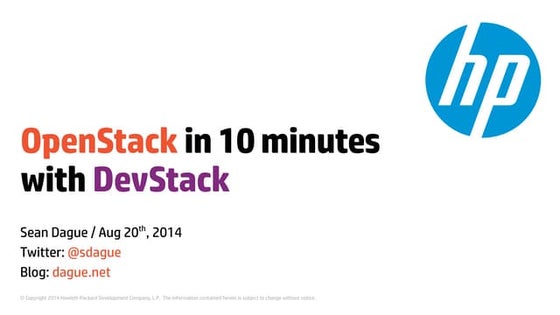 OpenStack in 10 minutes with Devstack