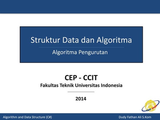 Algorithm & Data Structure - Algoritma Pengurutan