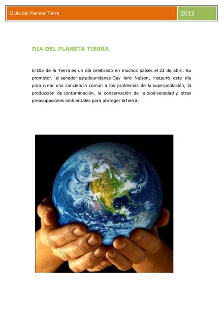 Dia del planeta tierra