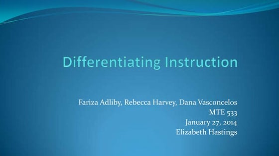 Differentiating instruction draft 2