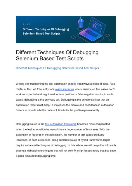 Different Techniques Of Debugging Selenium Based Test Scripts.pdf