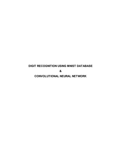 Digit recognition using mnist database