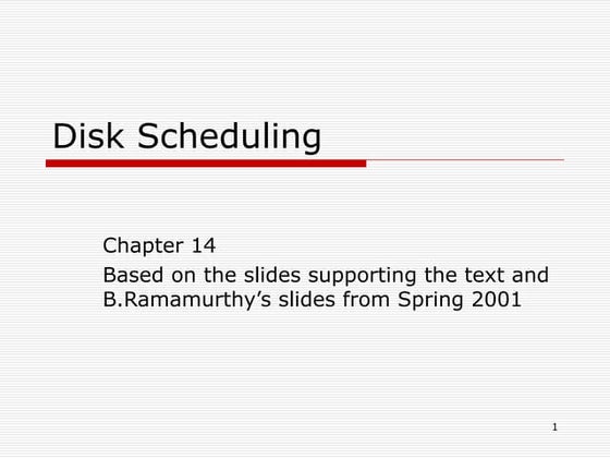 Disk scheduling