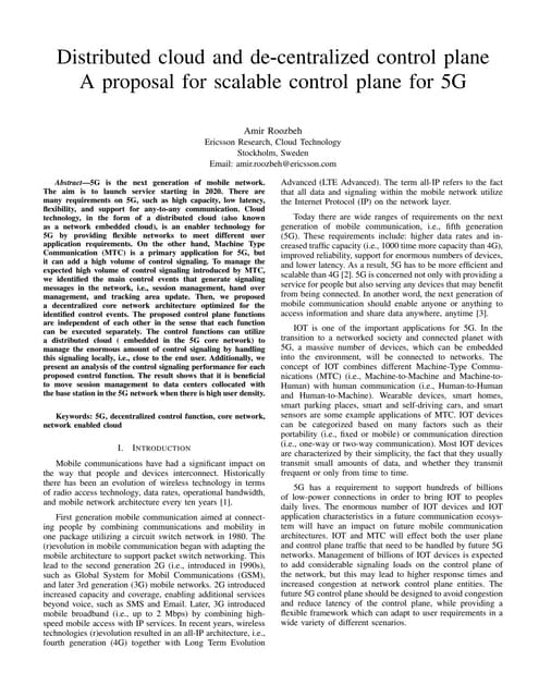 Conference Paper: Distributed cloud and de-centralized control plane A propos...