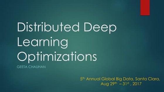 Distributed deep learning optimizations