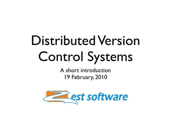 Distributed Version Control Systems