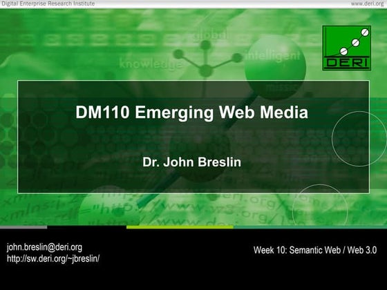 DM110 - Week 10 - Semantic Web / Web 3.0