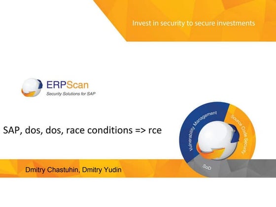 [CONFidence 2016] Dmitry Chastuhin, Dmitry Yudin -  SAP, dos, dos, race condi...