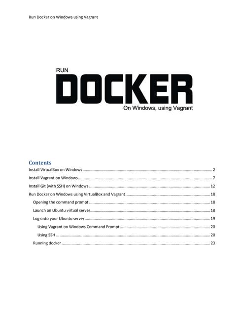 Run Docker On Windows Using Vagrant