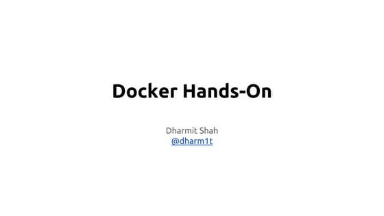 Docker hands-on