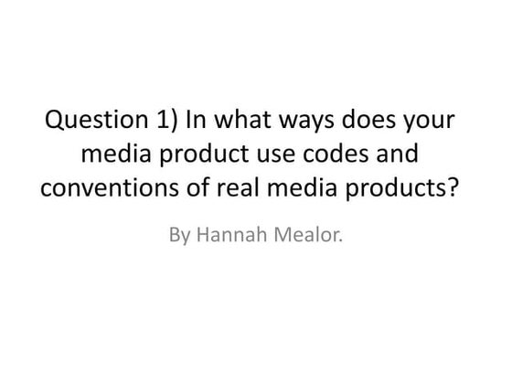 Documentary question 1