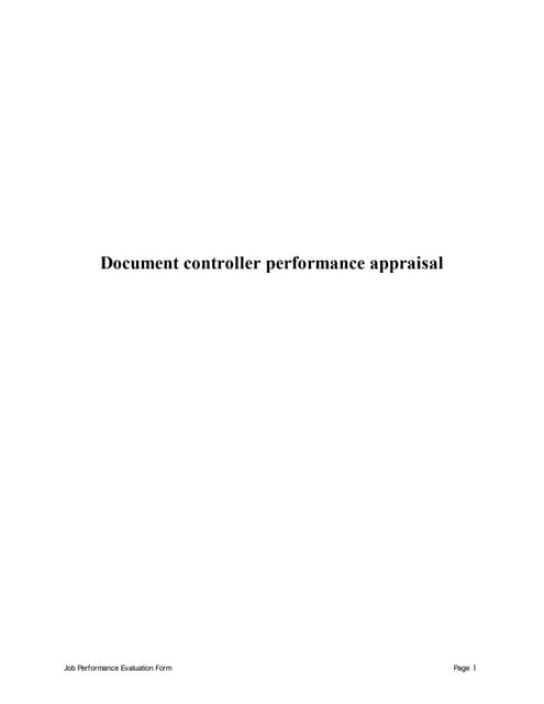 Document controller performance appraisal