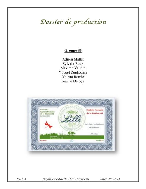 Dossier de production groupe 89