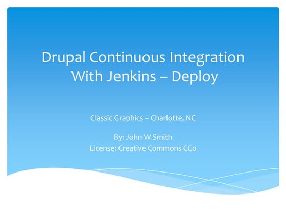 Drupal Continuous Integration with Jenkins - Deploy