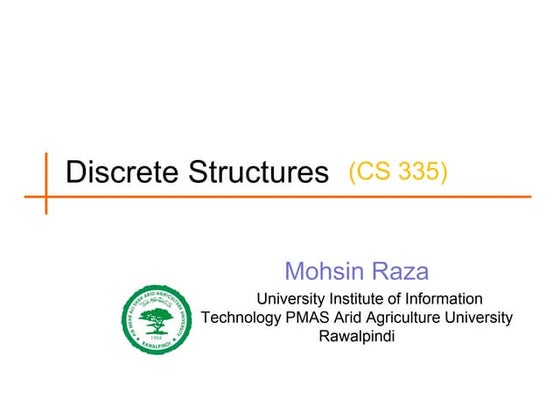  Discrete Structures. Lecture 1 
