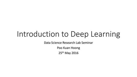 DSRLab seminar   Introduction to deep learning