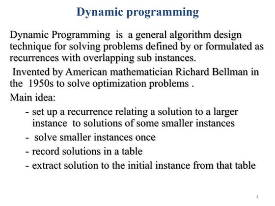 Dynamic programming