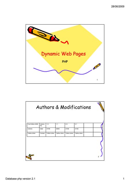 Dynamic Web Pages 2009v2.1