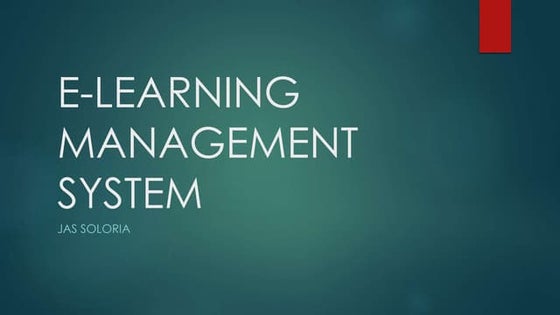 E learning management system