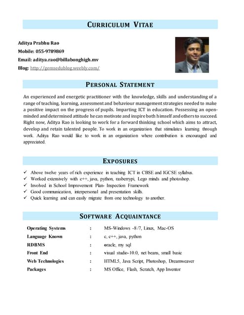 resume adi