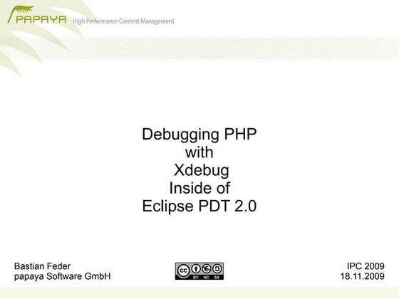 Debugging PHP with xDebug inside of Eclipse PDT 2.1