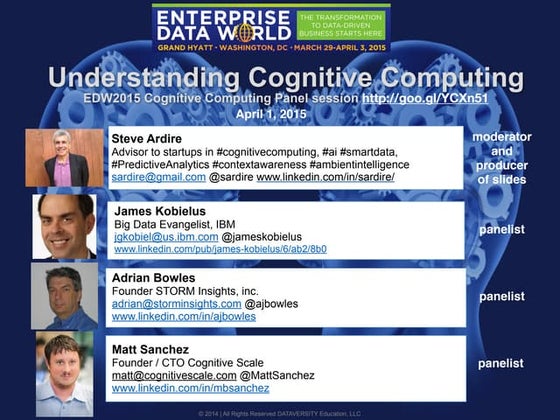 EDW 2015 cognitive computing panel session 