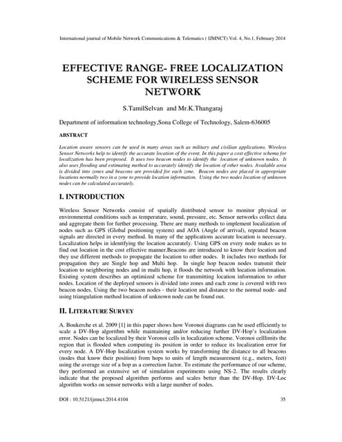 Effective range  free localization scheme for wireless sensor network