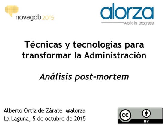 Novagob 2015: Técnicas y tecnologías para transformar la administración