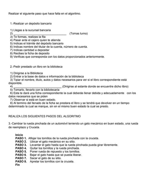 Ejercicios1 de algoritmos