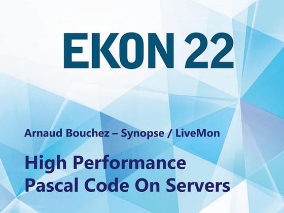 High Performance Object Pascal Code on Servers (at EKON 22)
