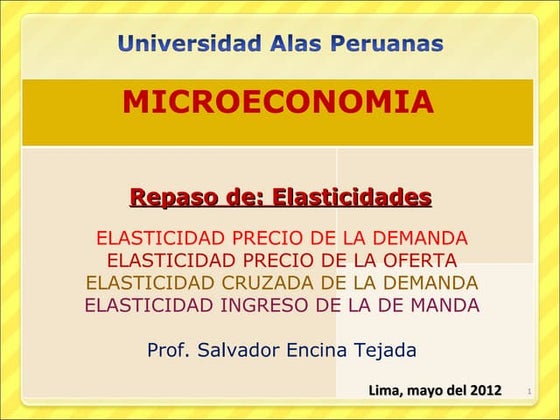 Elasticidades y ejemplos