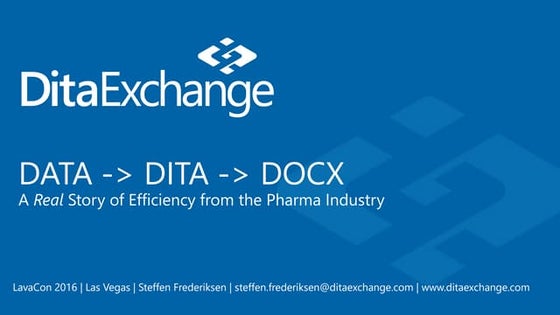 Steffen Frederiksen: DATA, DITA, DOCX