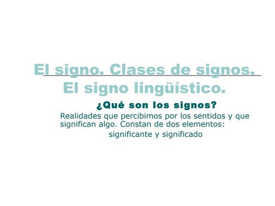 El signo lingúístico