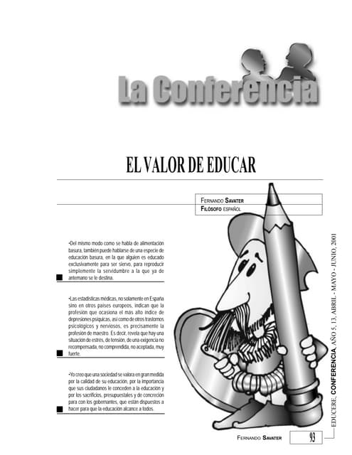 El valor de educar, fernando savater, educere