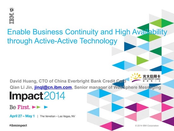 Enable business continuity and high availability through active active techno...