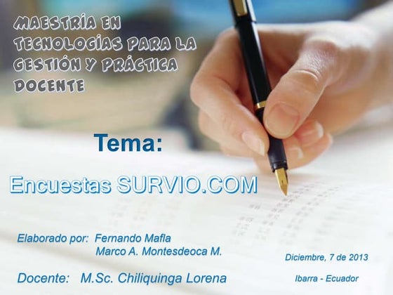 Encuestas SURVIO PRESENTACION