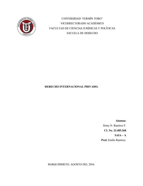 El Derecho Internacional Privado
