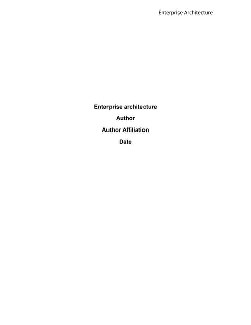 Enterprise architecture 