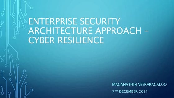 Enterprise security architecture approach