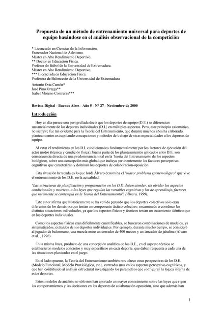 Entrenamiento Basado En El Análisis De La Competición