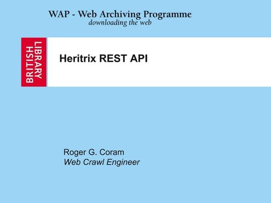 Heritrix REST API