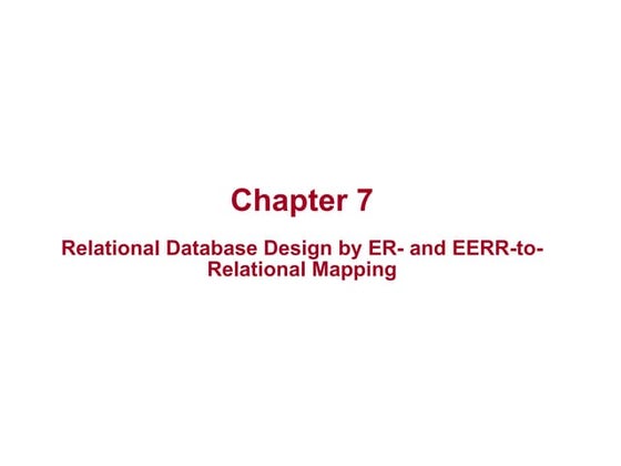Er & eer to relational mapping
