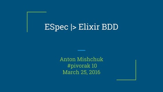 Espec |> Elixir BDD