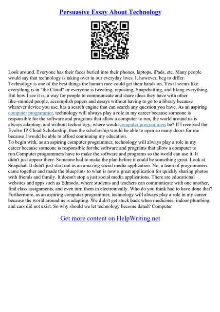 Essay For Technology