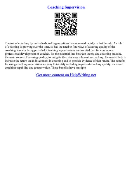 Essay On Coaching