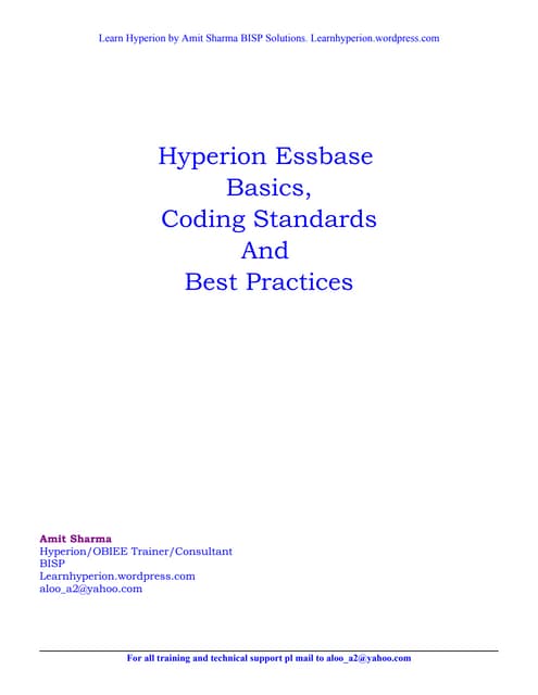 Essbase coding standards